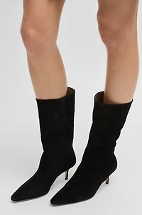 Suede boots with Double B monogram