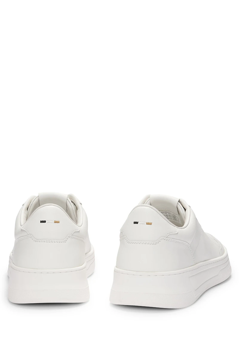 Leather trainers with rubber outsole