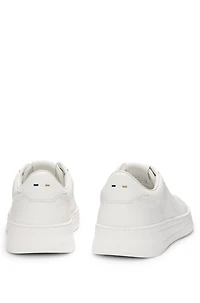 Leather trainers with rubber outsole