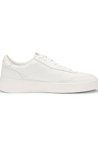 Leather trainers with rubber outsole