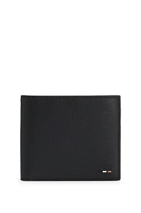 Grained faux-leather wallet with logo trim