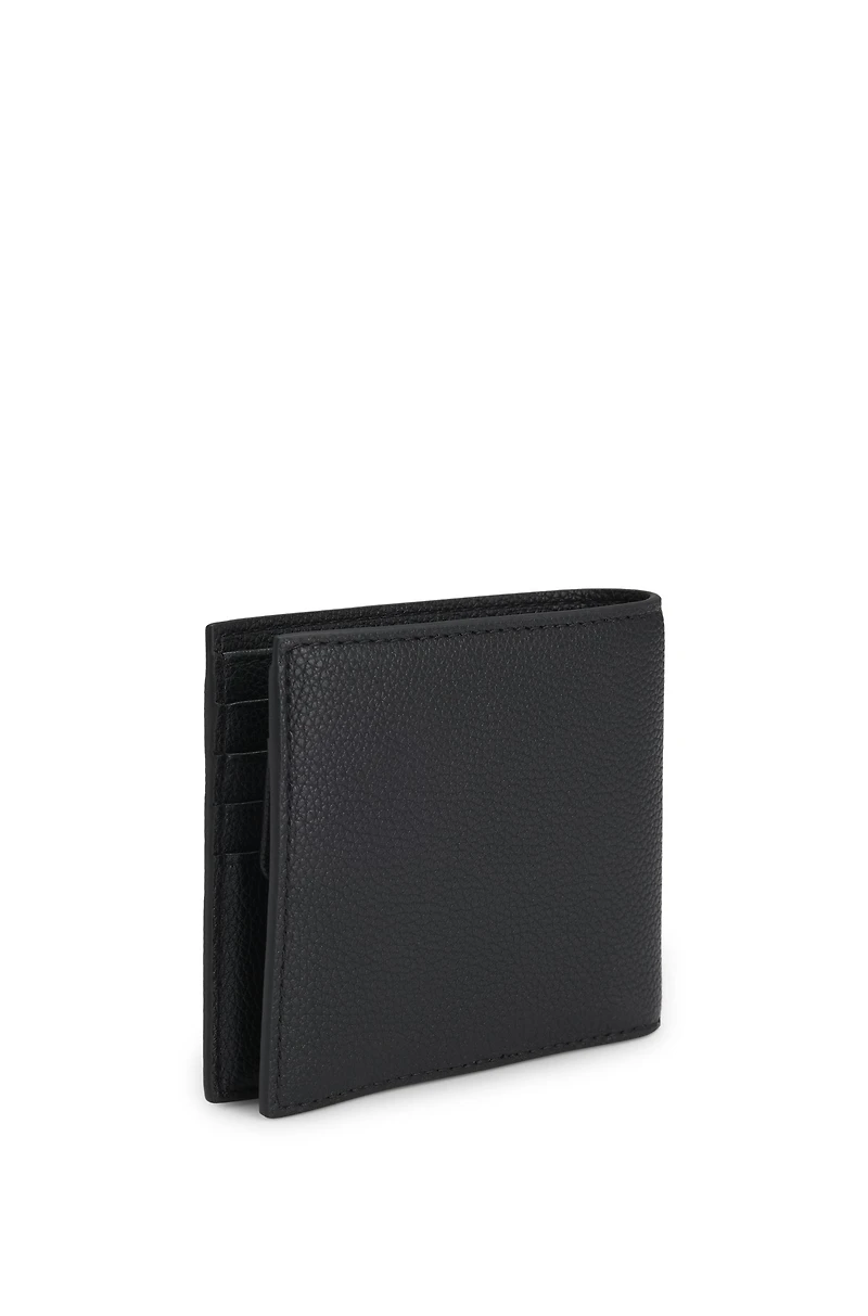 Grained faux-leather wallet with logo trim