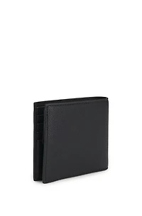Grained faux-leather wallet with logo trim