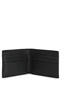 Grained faux-leather wallet with logo and signature stripe