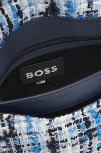 Multicolored-tweed shoulder bag with Double B monogram