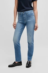 Slim-fit jeans washed blue stretch denim