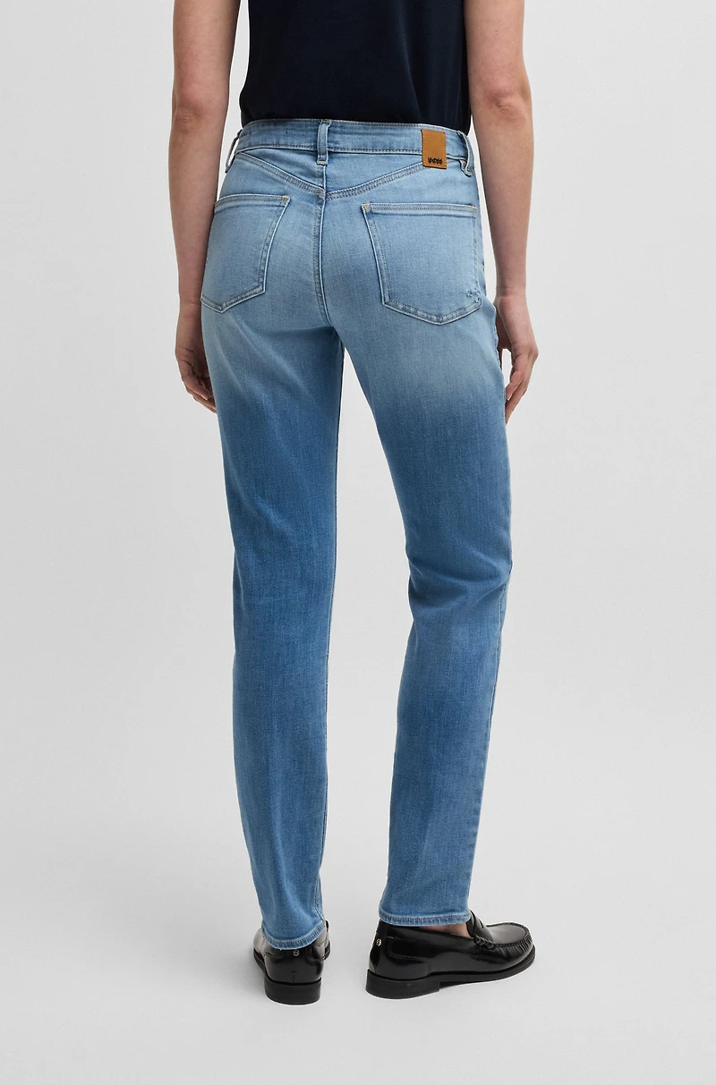 Slim-fit jeans washed blue stretch denim