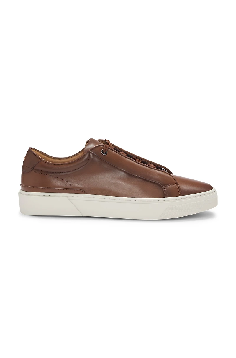 Gary low-top trainers burnished leather