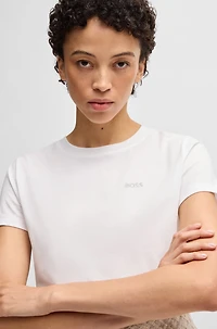Cotton-jersey T-shirt with script logo