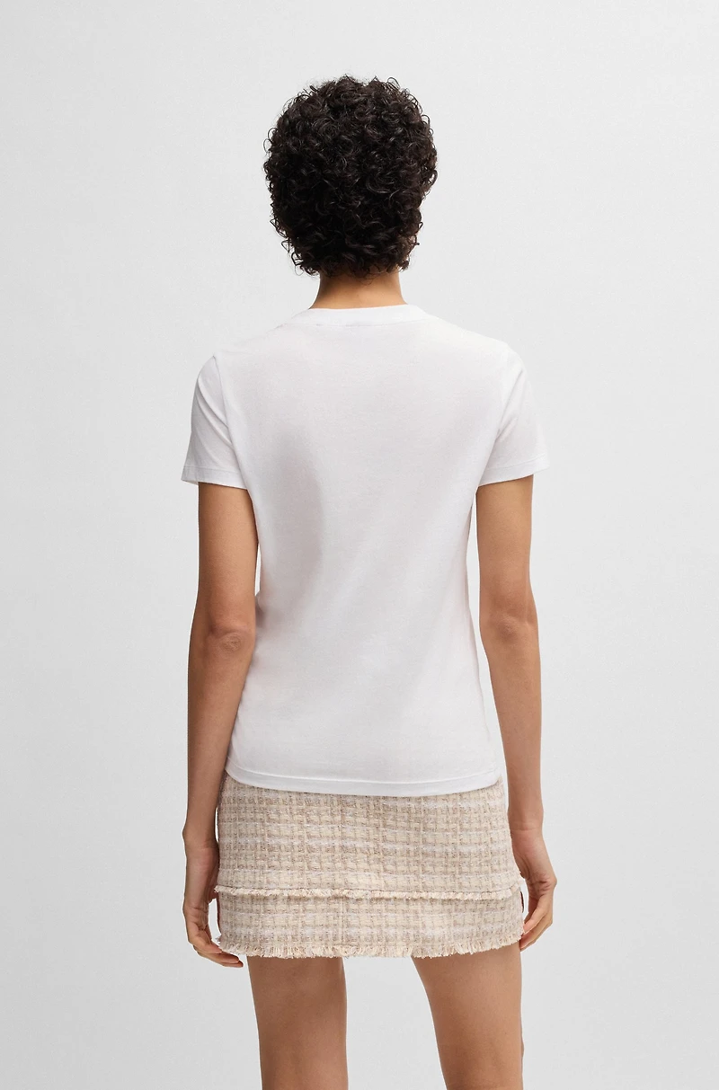Cotton-jersey T-shirt with script logo