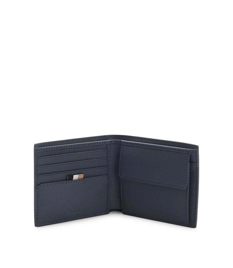 Wallet with silver-foil logo