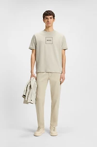 Slub-cotton T-shirt with logo print