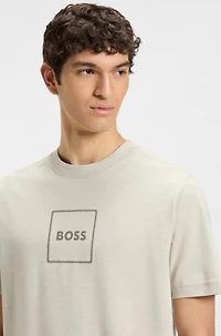 Slub-cotton T-shirt with logo print