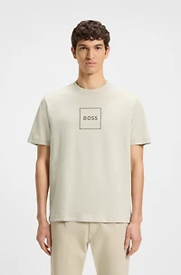 Slub-cotton T-shirt with logo print