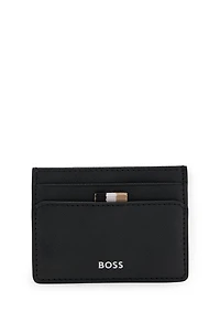 Card holder with foil-embossed logo