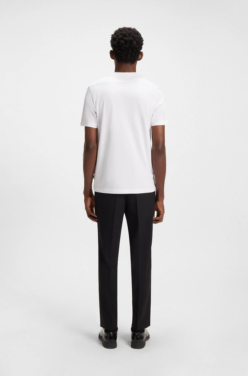 Cotton-jersey T-shirt with floral artwork