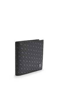 Monogram folding wallet with Double B trim