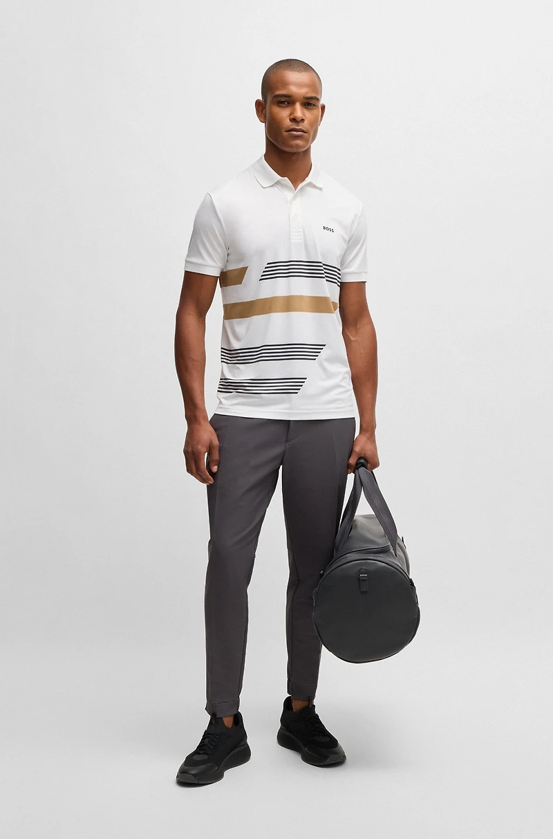 Paddy stretch-jersey polo shirt with stripe print