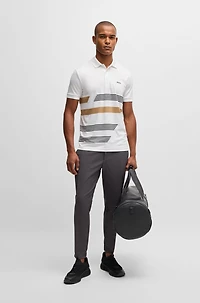Paddy stretch-jersey polo shirt with stripe print