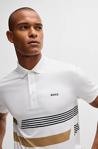 Paddy stretch-jersey polo shirt with stripe print