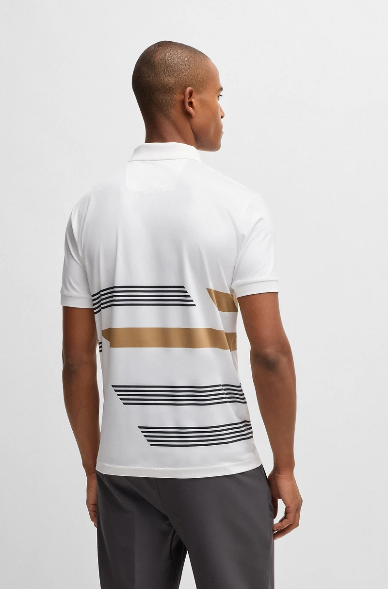 Paddy stretch-jersey polo shirt with stripe print
