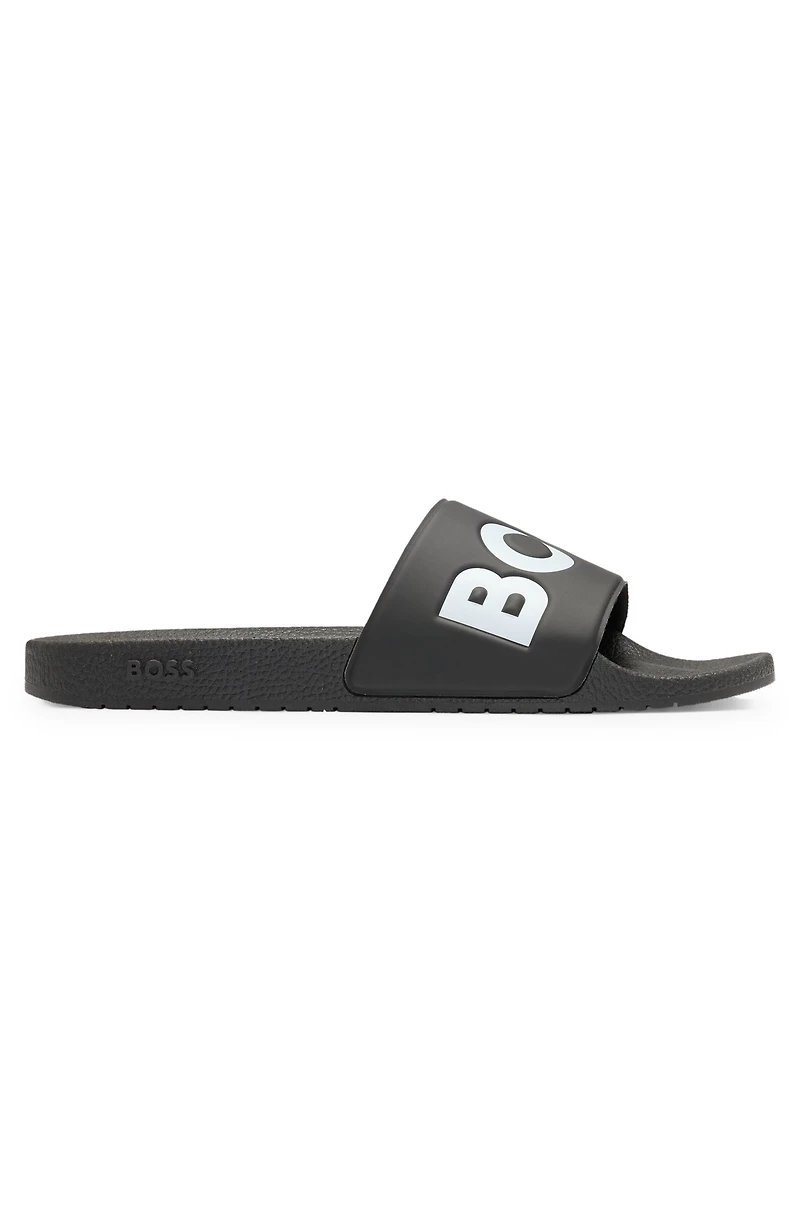 Italian-made slides with large logo detail