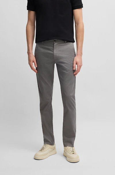 Slim-fit trousers micro-printed stretch cotton