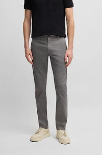 Slim-fit trousers micro-printed stretch cotton