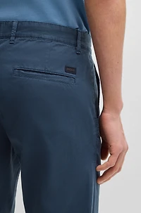 Slim-fit trousers micro-printed stretch cotton