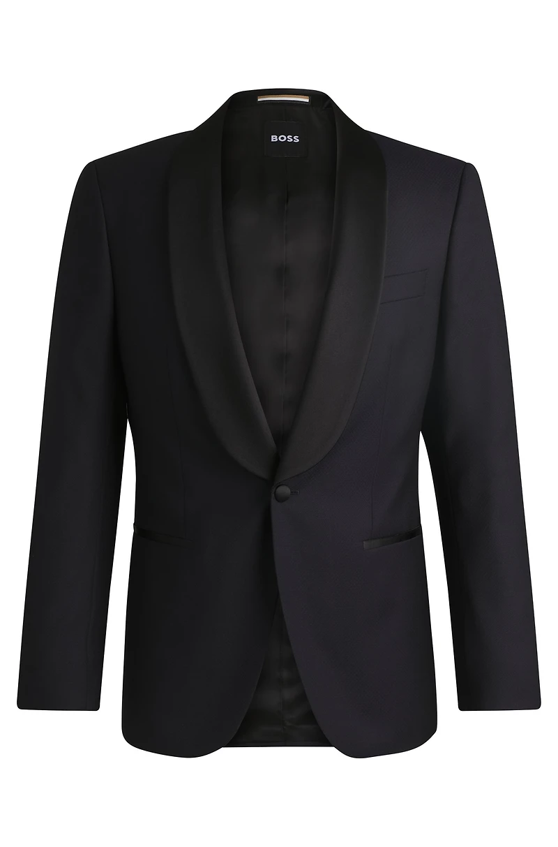Slim-fit tuxedo jacket wool