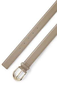 Italian-leather belt with logo buckle