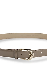 Italian-leather belt with logo buckle