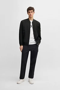 Softshell bomber jacket four-way stretch crinkle fabric