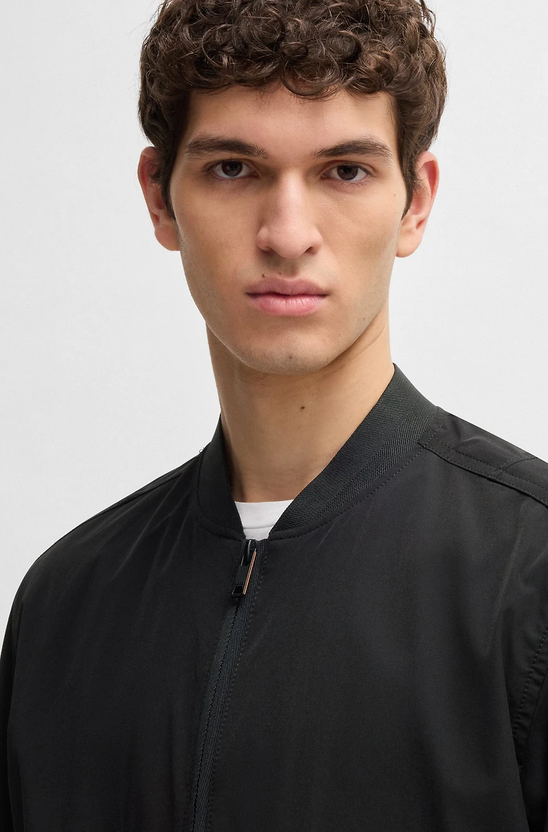 Softshell bomber jacket four-way stretch crinkle fabric