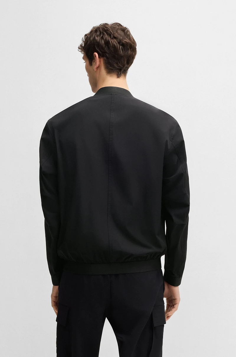 Softshell bomber jacket four-way stretch crinkle fabric