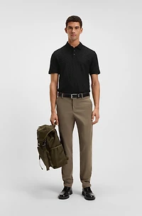 Cotton polo shirt with tonal monogram jacquard
