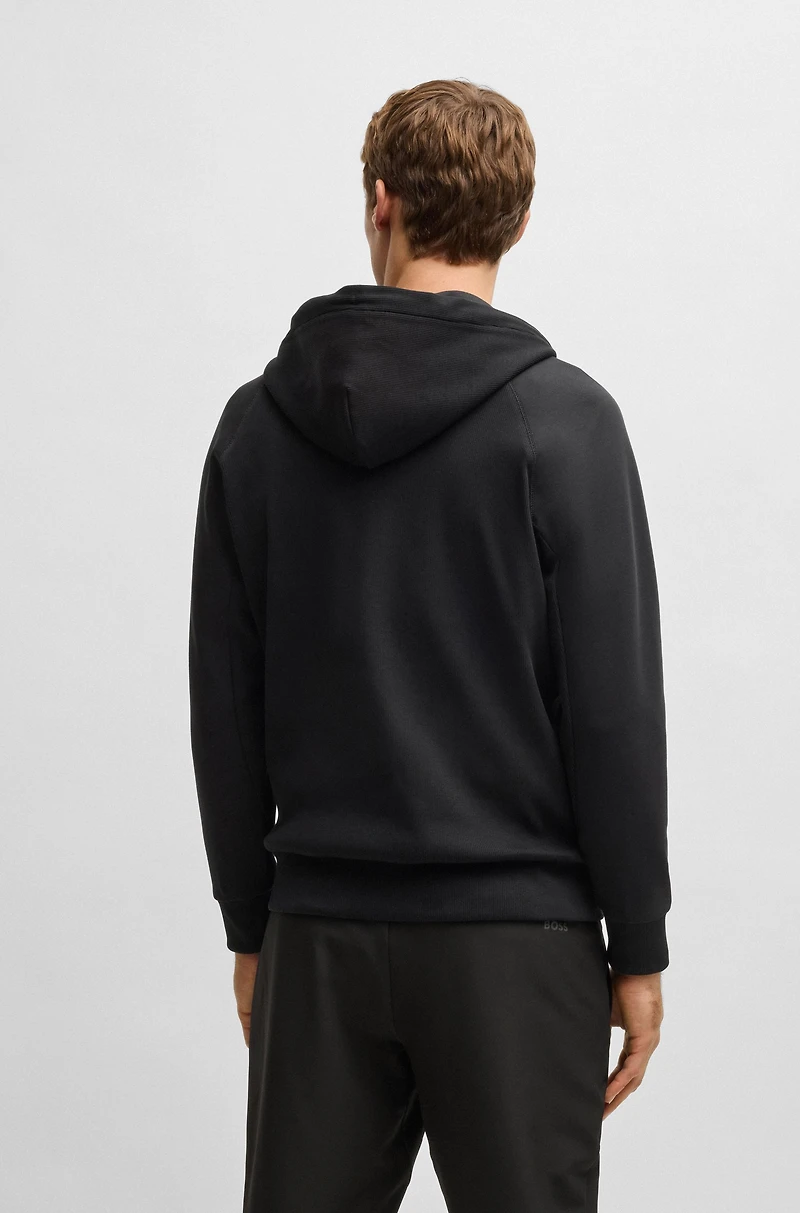 Zip-up hoodie with logo patch