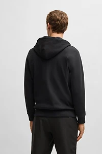 Zip-up hoodie with logo patch
