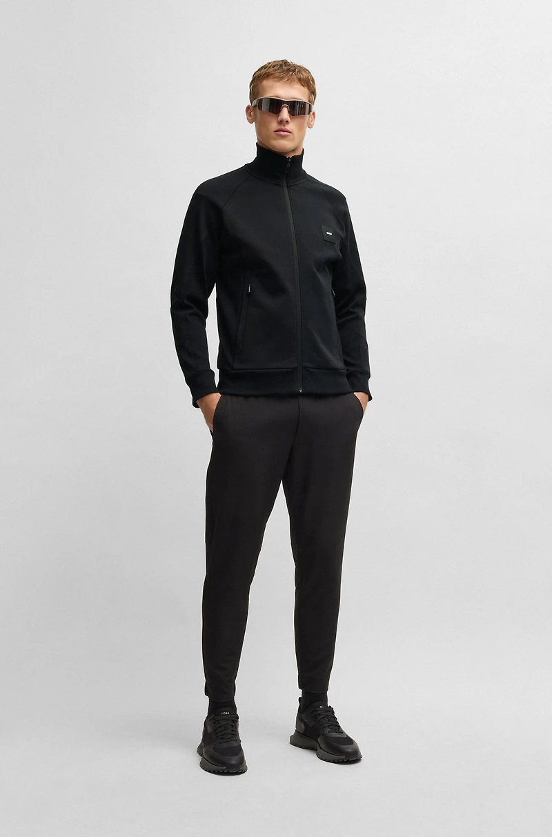Sweatshirt with stretch-cotton inserts