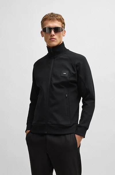 Sweatshirt with stretch-cotton inserts