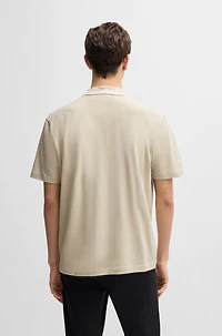 Relaxed-fit cotton-piqué polo shirt with collar artwork