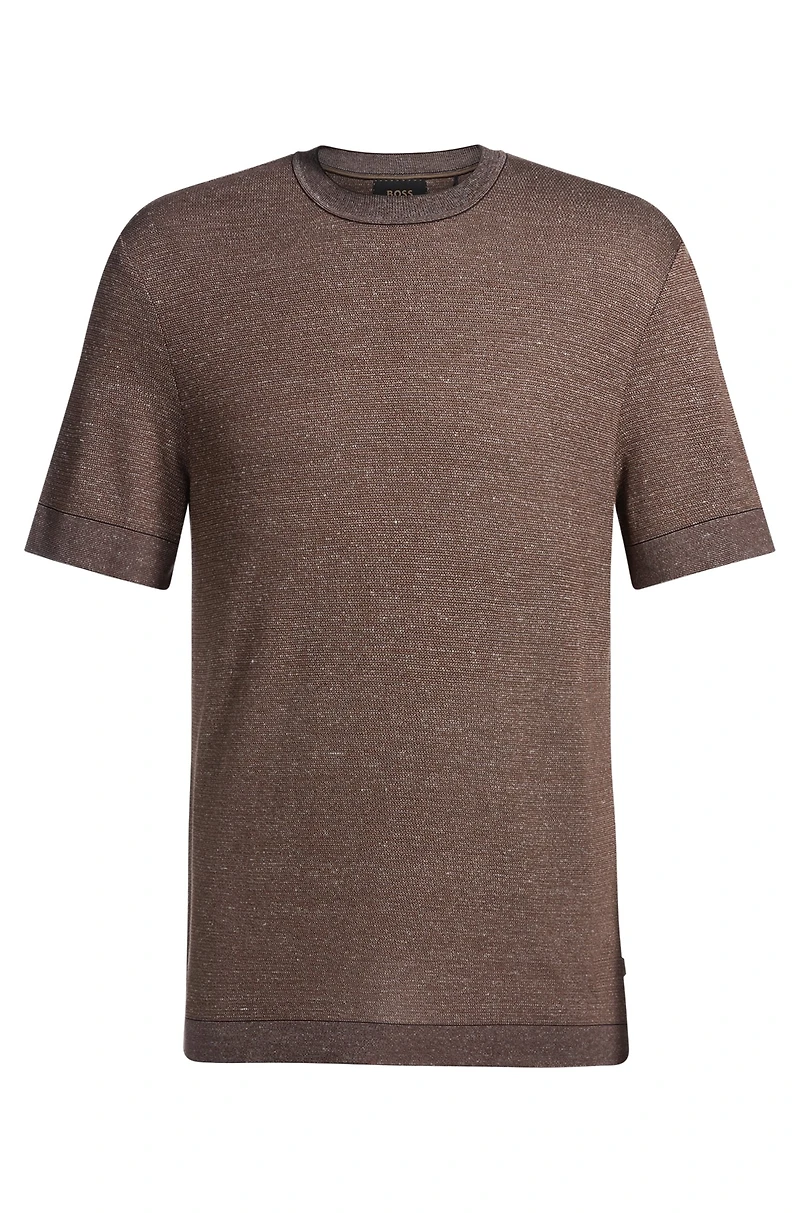 Regular-fit T-shirt cotton, linen and silk