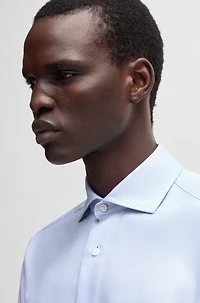 Regular-fit shirt structured crease-resistant cotton