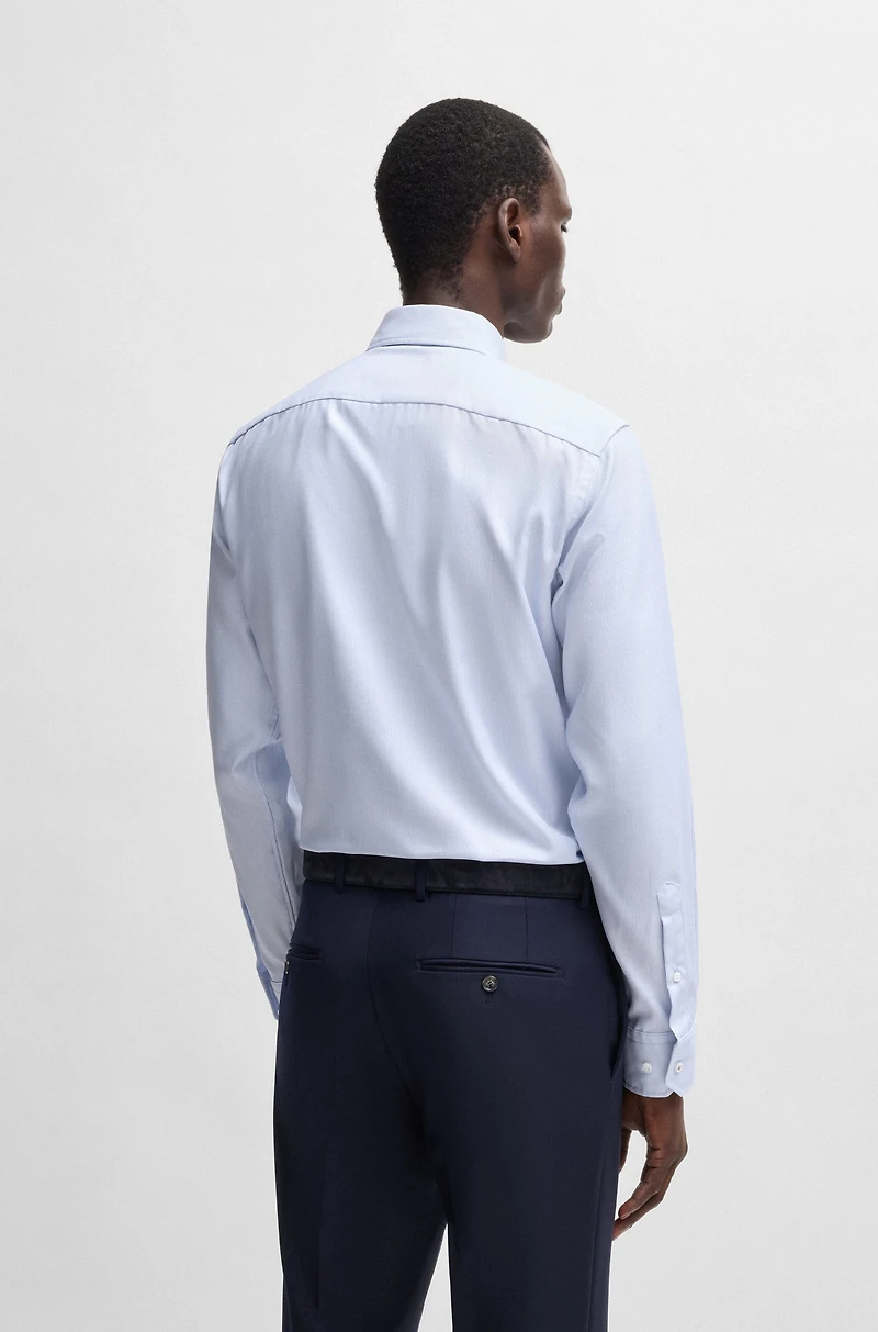 Regular-fit shirt structured crease-resistant cotton