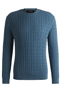 Relaxed-fit cable-knit sweater cotton and cashmere