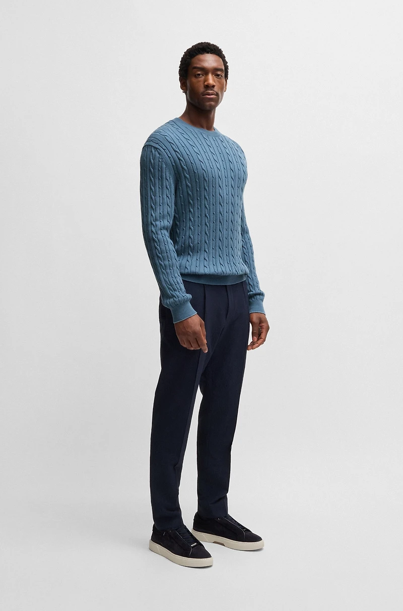 Relaxed-fit cable-knit sweater cotton and cashmere