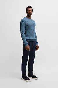 Relaxed-fit cable-knit sweater cotton and cashmere
