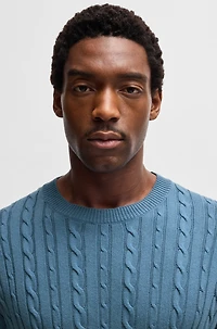 Relaxed-fit cable-knit sweater cotton and cashmere
