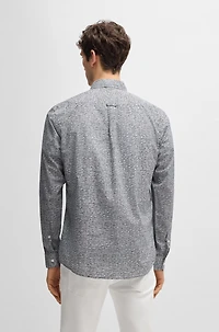 Regular-fit shirt printed cotton poplin