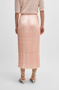 Crinkle-plissé skirt with tonal waistband
